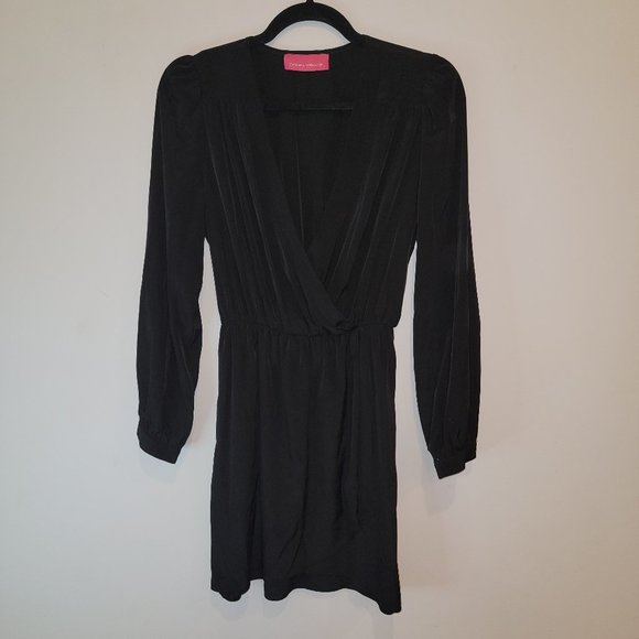 Pookie & Sebastian Midi, Above Knee Black Polyester Dress and Guess Belt, Size M - Picture 1 of 7